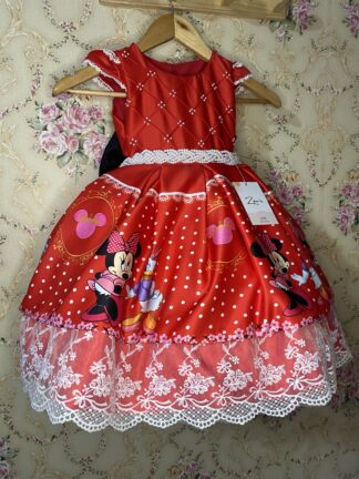 Vestido Temático Minnie Mouse Rojo Coqueta