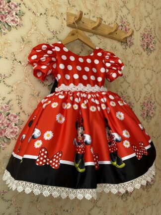 Vestido Temático Minnie Mouse Rojo Coqueta