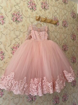 Vestido de Fiesta para Niña Elegancia en Nude Rosa
