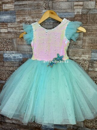Vestido de Niña Sirena, Sirenita Tornasol Encantadora