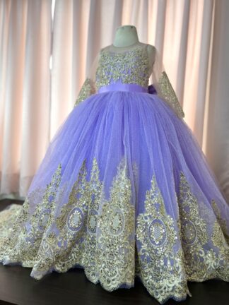 Vestido de Fiesta Lila y Dorado Elegancia Transformable 2 en 1