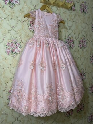 Vestido de Fiesta para Niña Elegancia en Nude Rosa