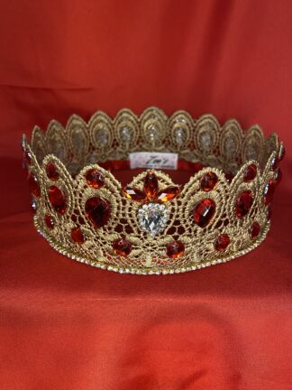 Corona Roja Real: Encaje y Pedrerías Rojas para Pequeñas Princesas